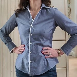 Women's Brooks Brothers Blue and White Striped Shirt So Cute!